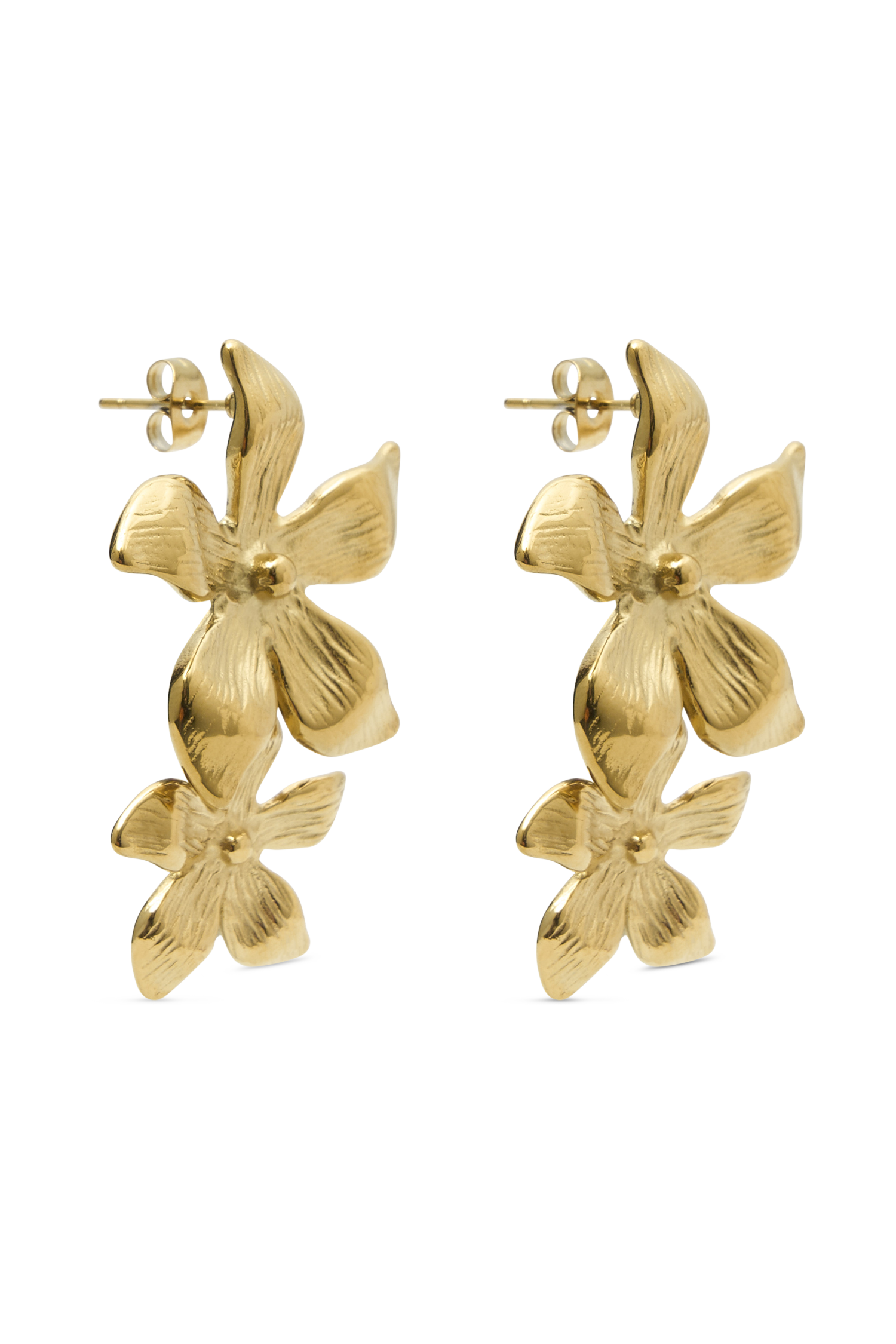 Infatuated Drop Flower Earrings - Gold