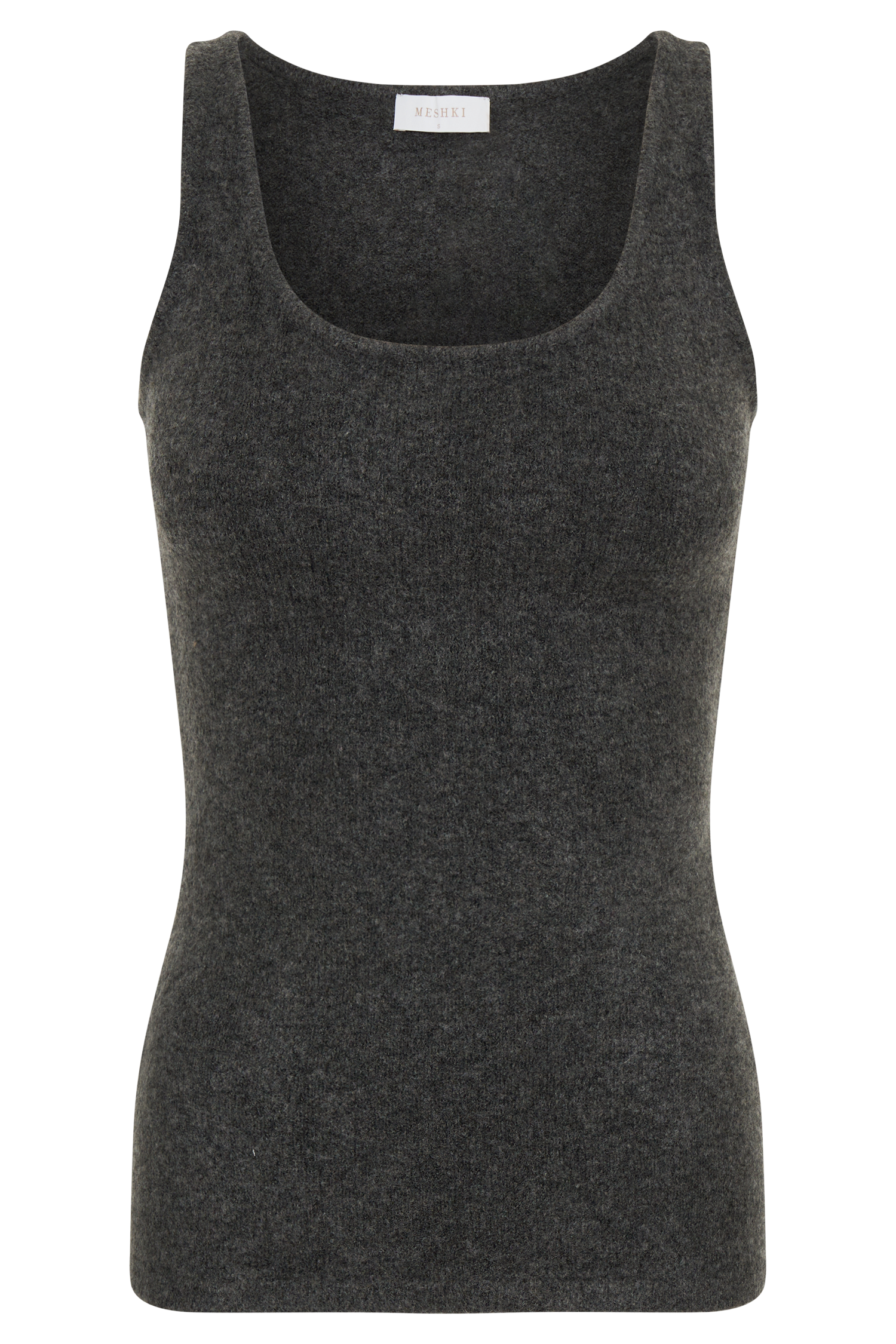 Shyann Sleeveless Longline Knit Top - Charcoal Marle