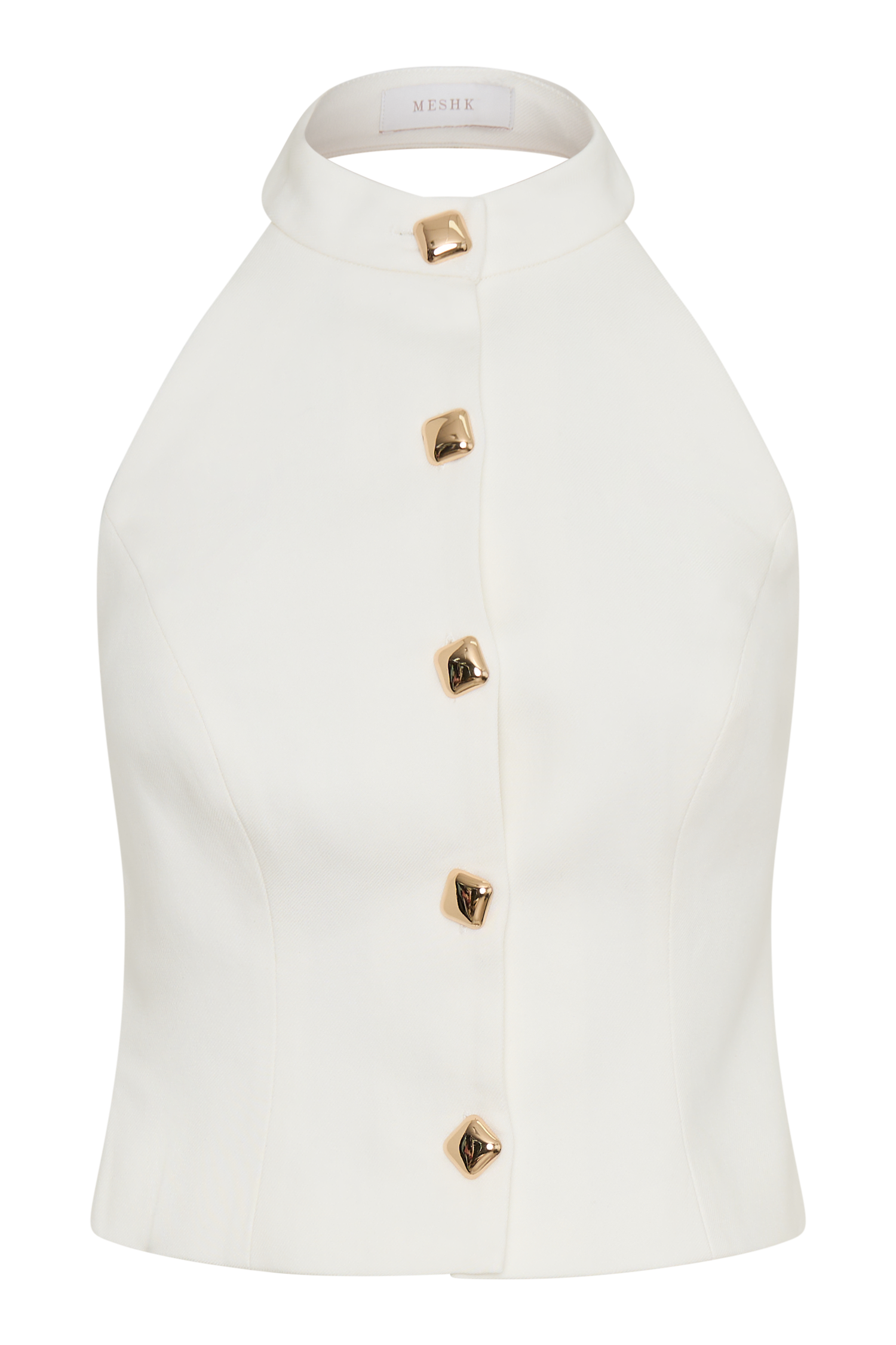 Tiara Halter Neck Suiting Top - White