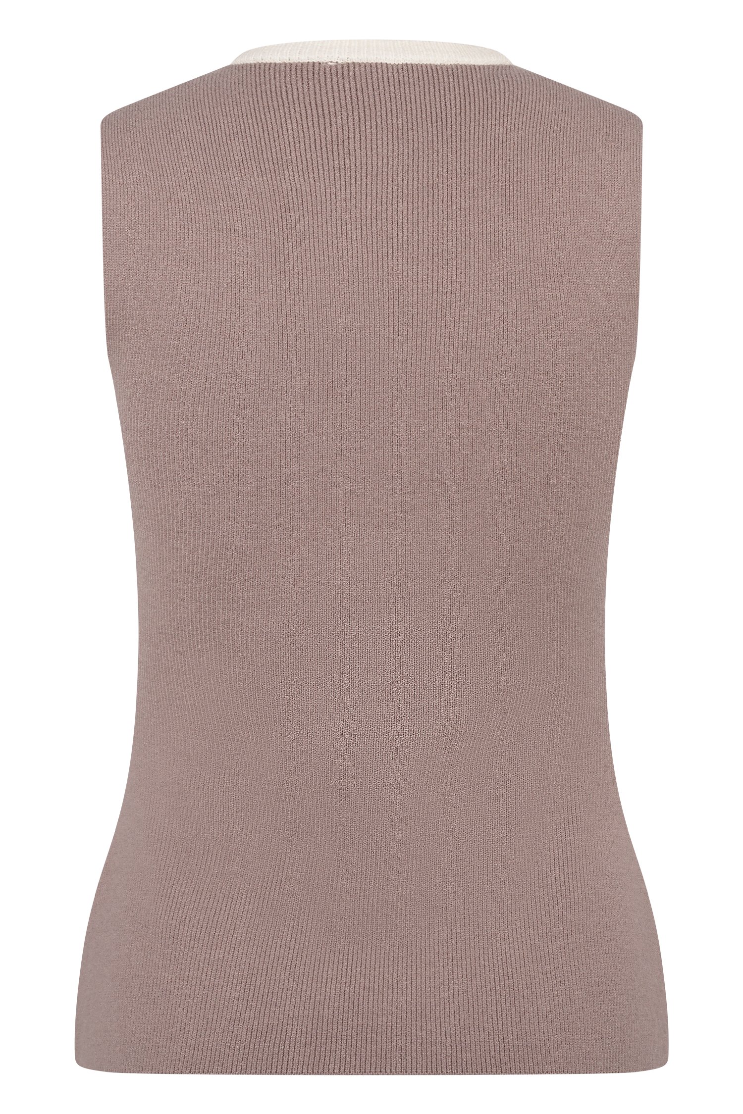 Julianne Contrast Knit Top - Pebble/Ivory