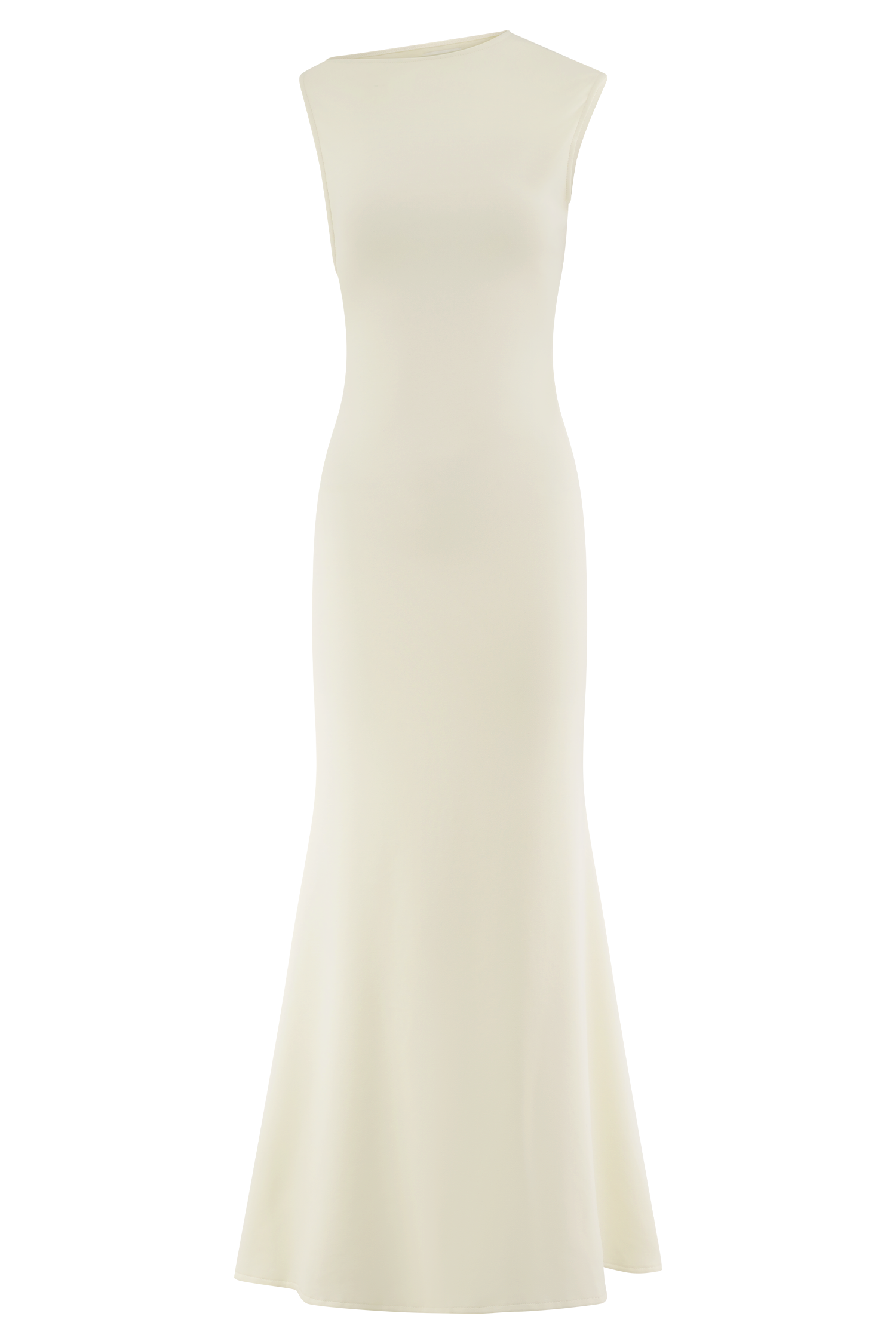 Katerina Scuba Jersey Cut Out Maxi Dress - Ivory