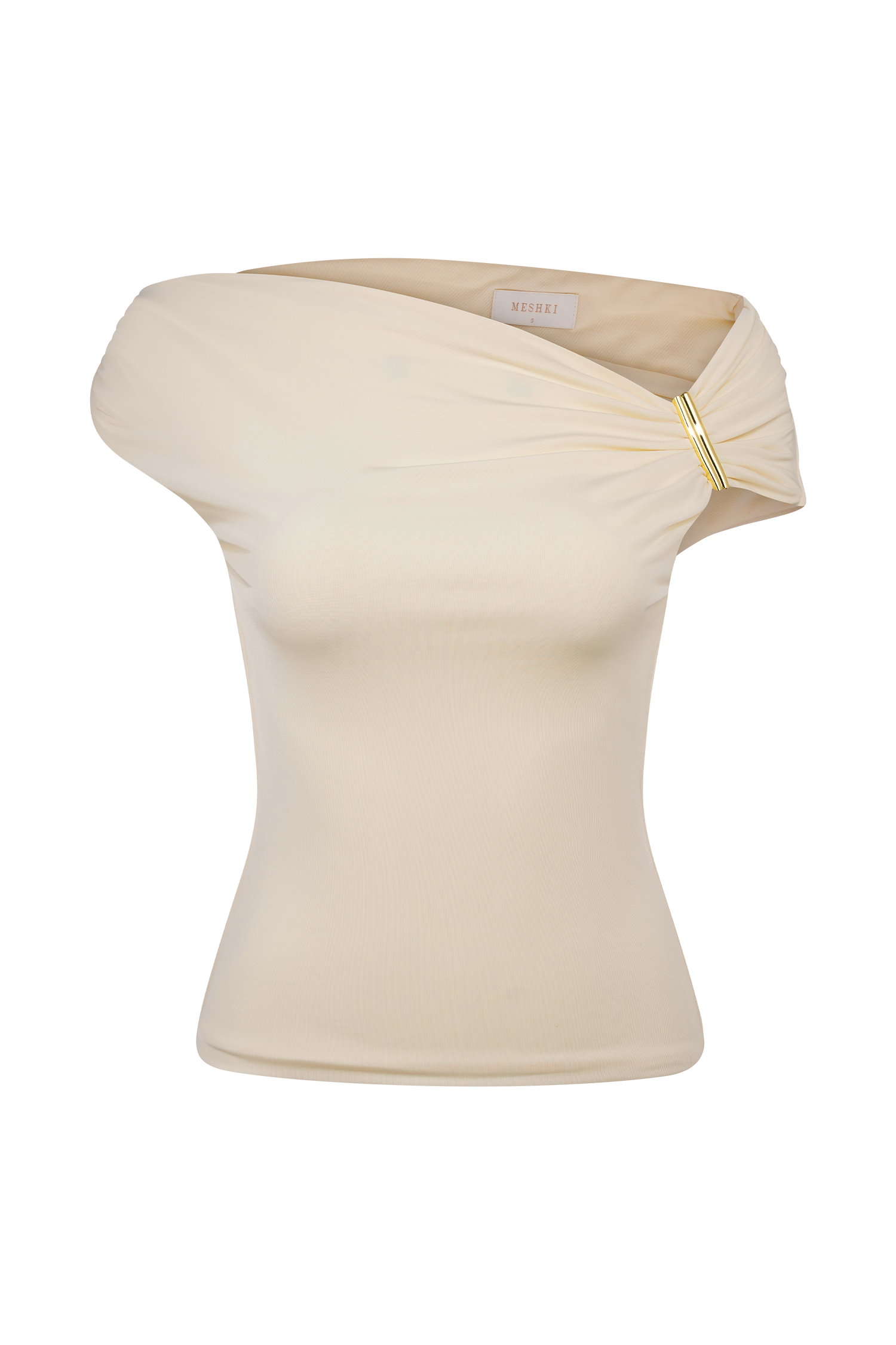 Kinsley Slinky Top With Hardware - Ivory
