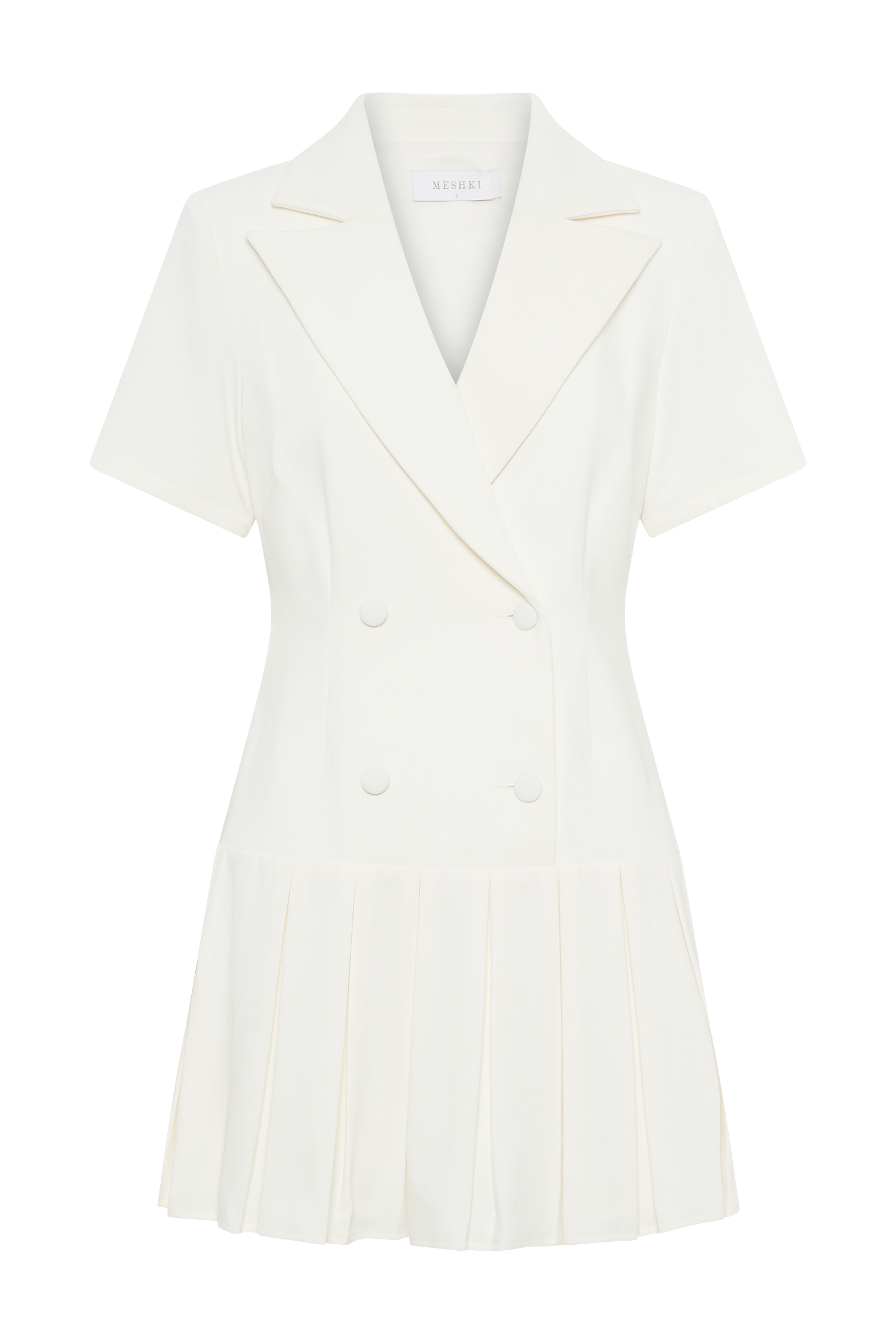 Quentin Suiting Pleated Mini Dress - Ivory