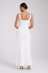 Aubree Recycled Nylon Fishtail Maxi Dress - White