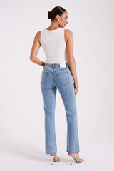 Luci Beaded Flower Mesh Top - White