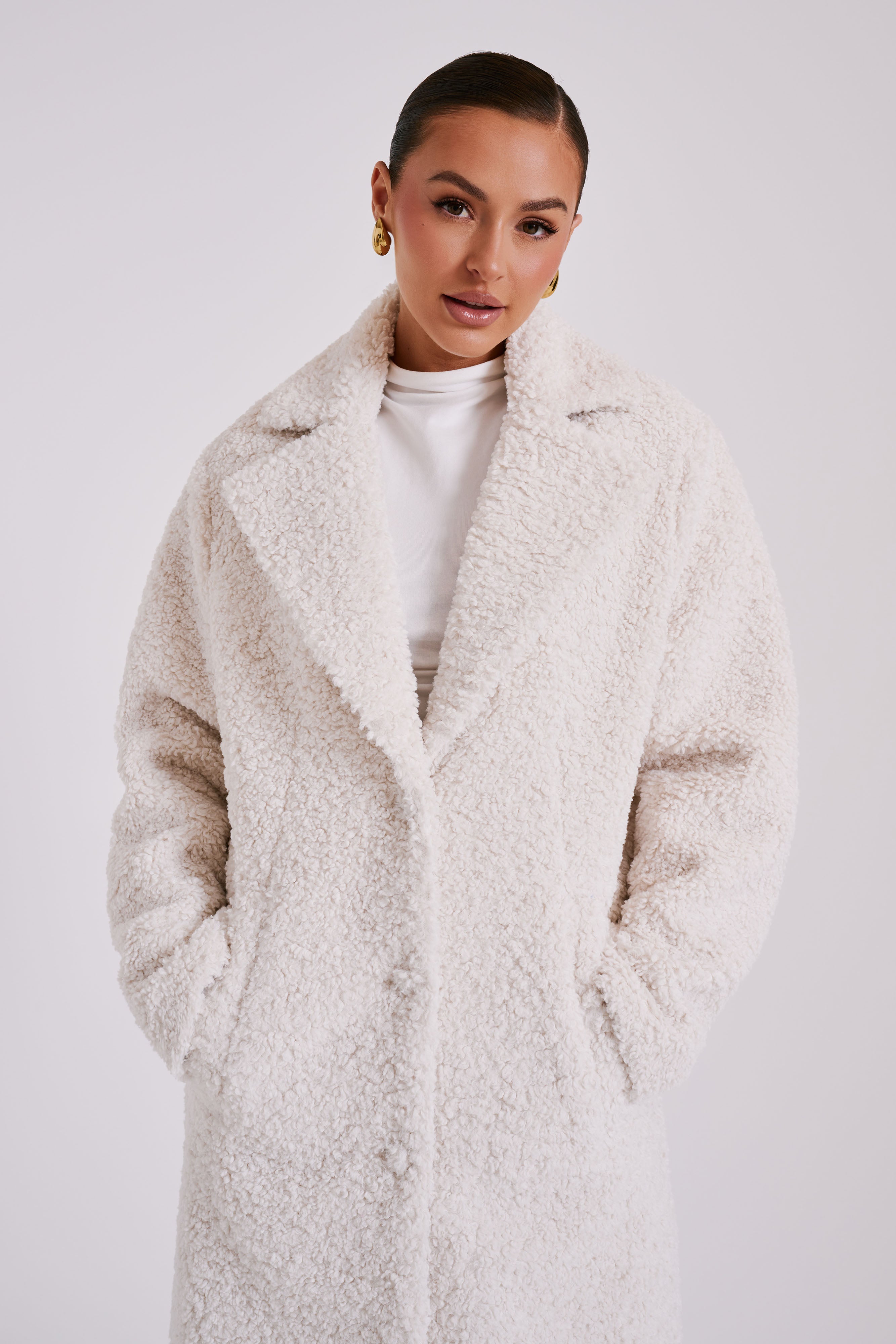 Izzy Boucle Coat - Cream
