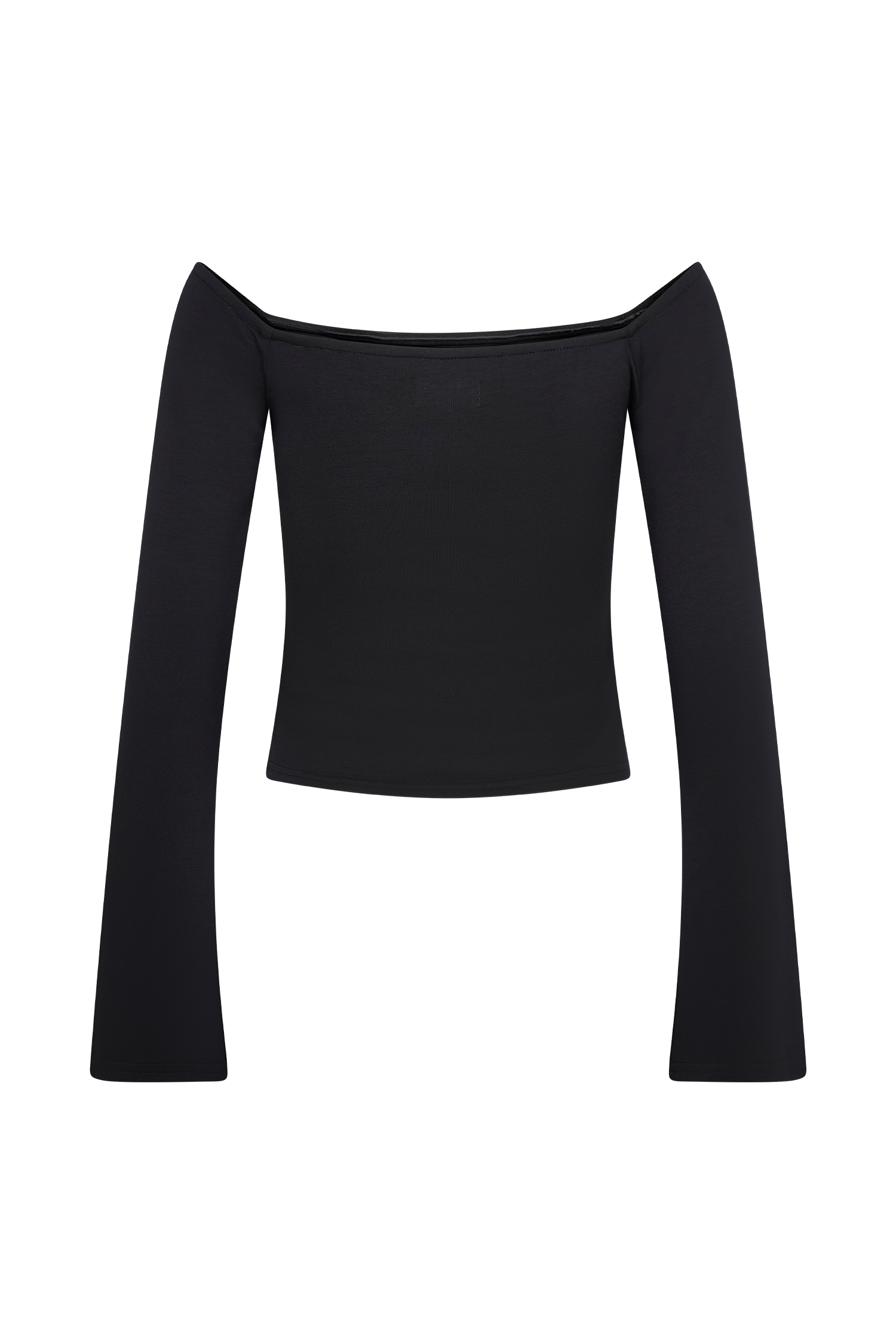 Marlene Scuba Jersey Contrast Top - Black/White