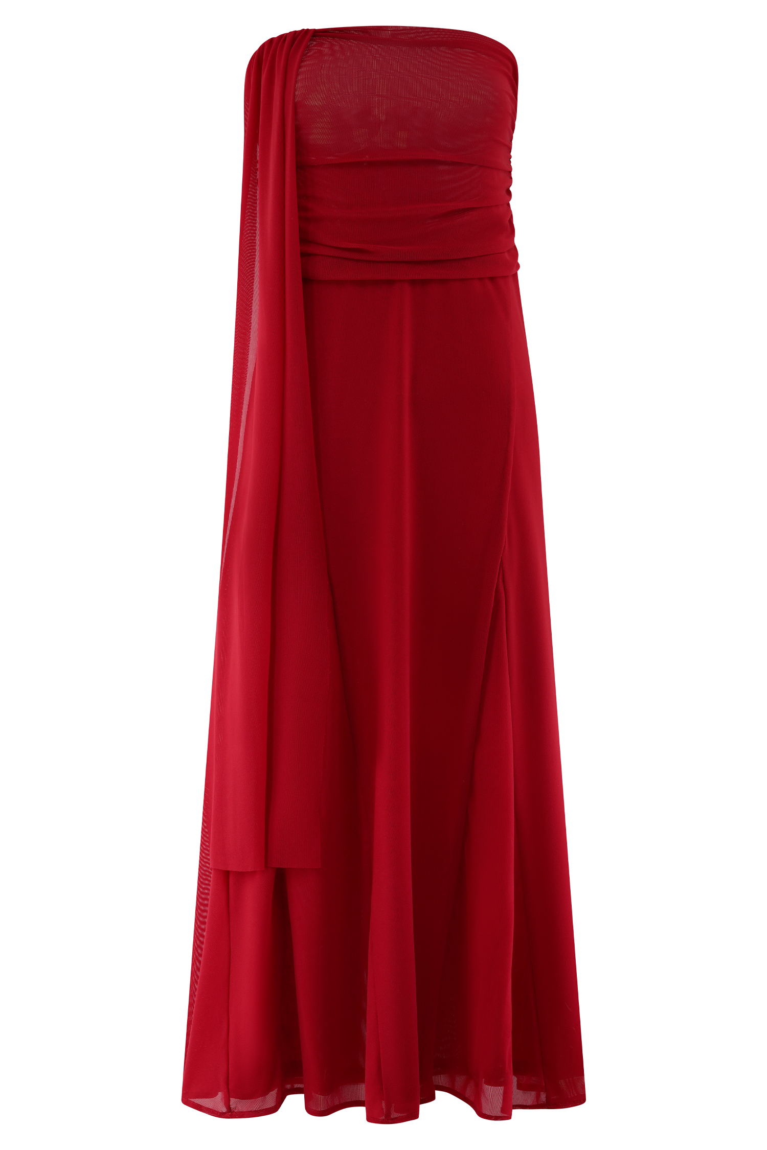 Arna Mesh Maxi Skirt - Ruby